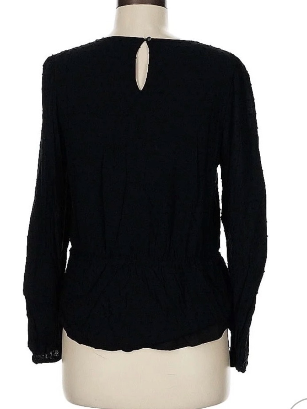 GAP Black Long Sleeve Peplum Knit Top - Picture 2 of 4